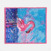 Flamingo Bird Fleece Deken (Voorkant (Horizontaal))