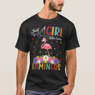 Flamingo Bird, gewoon een meisje dat van Flamingos T-shirt
