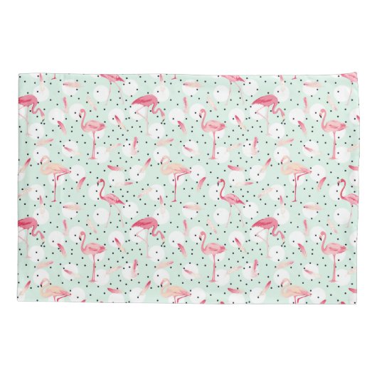 Flamingo Bird met veren Kussensloop (Achterkant-Links)