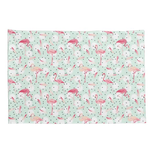 Flamingo Bird met veren Kussensloop (Achterkant-Rechts)