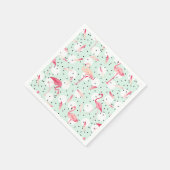 Flamingo Bird met veren Servet (Hoek)