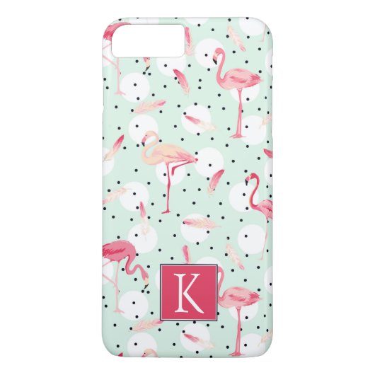 Flamingo Bird met veren | Voeg je Initiaal toe Case-Mate iPhone Case (Achterkant)