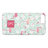 Flamingo Bird met veren | Voeg je Initiaal toe Case-Mate iPhone Case (Achterkant (Horizontaal))
