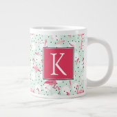 Flamingo Bird met veren | Voeg je Initiaal toe Jumbo Beker (Rechts)