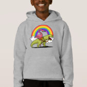 Flamingo Bird Riding T-Rex Dinosaur Rainbow (Voorkant)