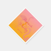 Flamingo Bird Tropical met namen en datumbruiloft Servetten (Hoek)