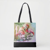 Flamingo Birds of a Feather Shoulder Canvas tas (Voorkant)