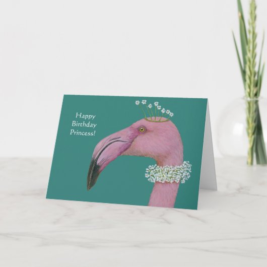 Flamingo birthday card kaart (Voorkant)