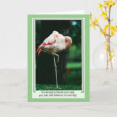 Flamingo Birthday Card Kaart (Gele Bloem)