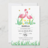 Flamingo Birthday Invite Kaart (Voorkant)