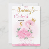 Flamingo Birthday Uitnodiging (Voorkant)