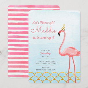 Flamingo Birthday Uitnodiging
