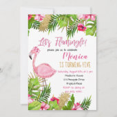 Flamingo Birthday Uitnodiging (Voorkant)