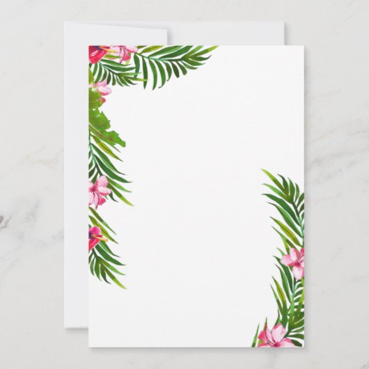 Flamingo Birthday Uitnodiging (Achterkant)