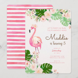 Flamingo Birthday Uitnodiging