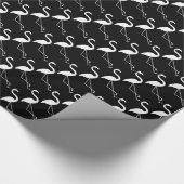 Flamingo Black Wrapping Paper Cadeaupapier (Hoek)