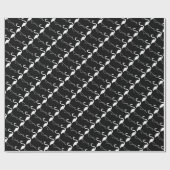 Flamingo Black Wrapping Paper Cadeaupapier (Vlak)