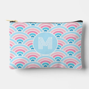 Flamingo Blush Roze Blauwe Geometrische Golven Pat Etui
