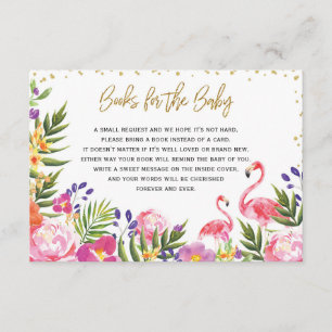 Flamingo Boeken voor Baby Tropical Floral Summer Informatiekaartje
