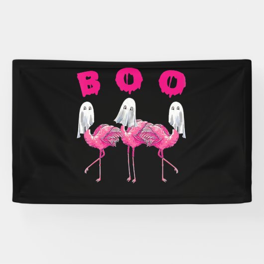 Flamingo | Boo Flamingo Halloween Flamingo Ghost Spandoek (Horizontaal)