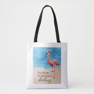 Flamingo boodschappentas draagtas