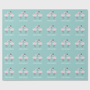 Flamingo Bride en de Gepersonaliseerde Korte Omsla Cadeaupapier