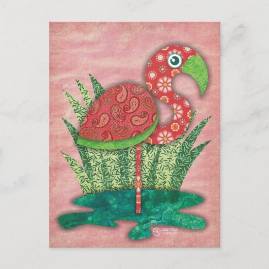 Flamingo Briefkaart (Voorkant)