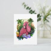 Flamingo Briefkaart (Staand voorkant)