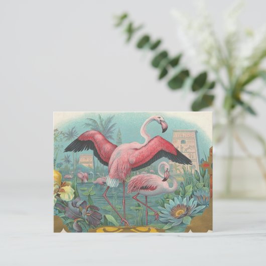 Flamingo Briefkaart (Staand voorkant)