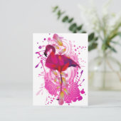 Flamingo Briefkaart (Staand voorkant)