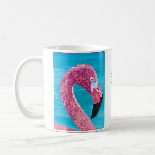 Flamingo Brooklyn Mok schilderen door Just Dahl (Links)