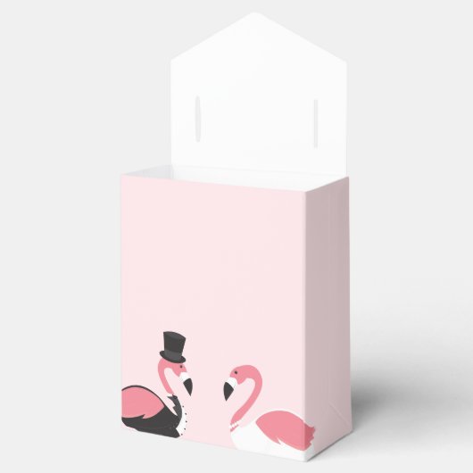 Flamingo bruid bruidegom bruiloft bedankdoosjes (Geopend)