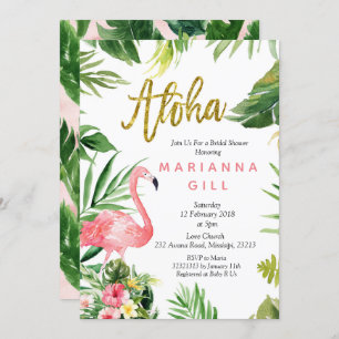 Flamingo bruidsdouche Uitnodiging