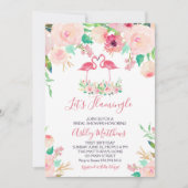 Flamingo Bruidsdouche Uitnodiging, Flamingo Douche Kaart (Voorkant)