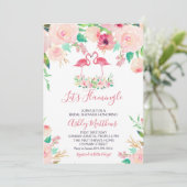 Flamingo Bruidsdouche Uitnodiging, Flamingo Douche Kaart (Staand voorkant)