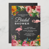 flamingo bruidsdoucheuitnodiging kaart (Voorkant / Achterkant)