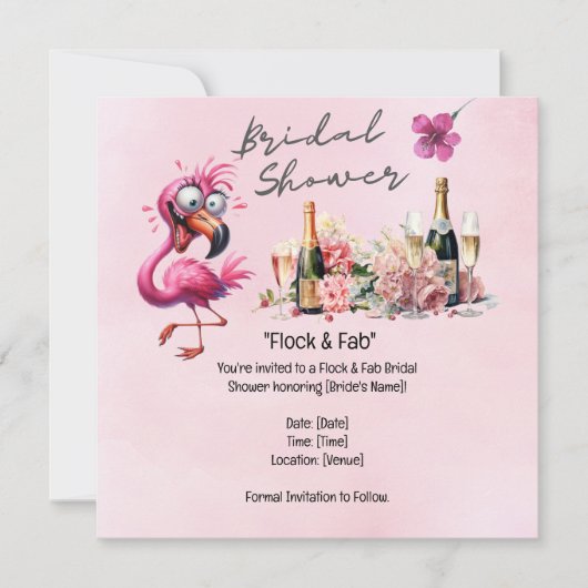 Flamingo Bruidsfeest Save The Date (Voorkant)