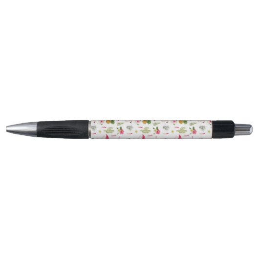 Flamingo Cactus Pineapple Hibiscus Pattern Pen (Voorkant)