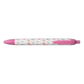Flamingo Cactus Pineapple Hibiscus Pattern Zwarte Inkt Pen (Achterkant)