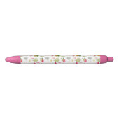 Flamingo Cactus Pineapple Hibiscus Pattern Zwarte Inkt Pen (Voorkant)