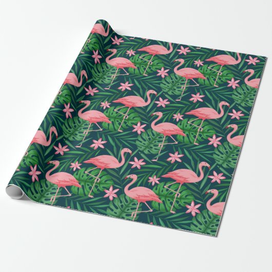 Flamingo Cadeaupapier (Uitgerold)