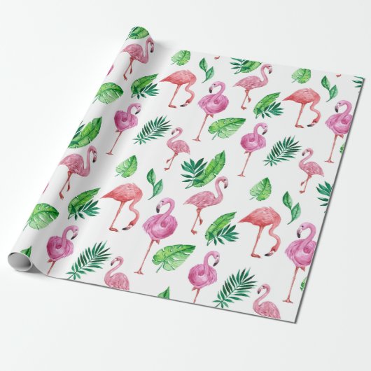 Flamingo Cadeaupapier (Uitgerold)