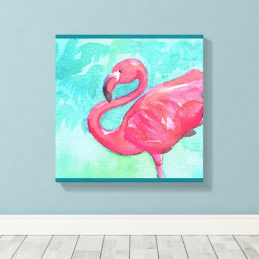 Flamingo Canvas wandkunst (Insitu (Houten vloer))