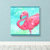 Flamingo Canvas wandkunst Afdruk (Insitu (Houten vloer))