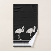 Flamingo Chic Black White Boho Tropical Bath Bad Handdoek (Handdoek)
