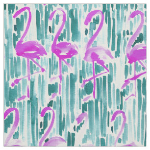 FLAMINGO CHILL Tropische Waterverf afdrukken Stof