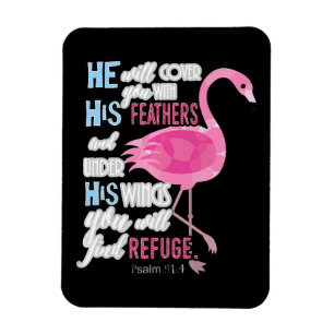 Flamingo Christelijk Gift, psalm 91 Bijbelversie Magneet