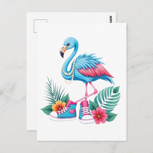 Flamingo Chucks en Parels Comma La Harris 2024 Briefkaart (Voorkant / Achterkant)