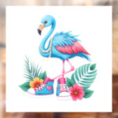 Flamingo Chucks en Parels Comma La Harris 2024 Raamsticker (Vel 2)