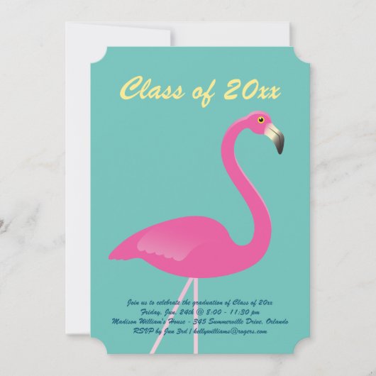Flamingo Class of 2019 Afstuderen - Turquoise Kaart (Voorkant)